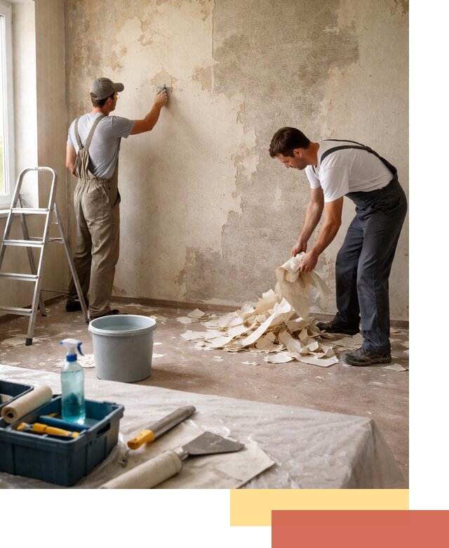 Снятие старых обоев в Ялте быстро и качественно