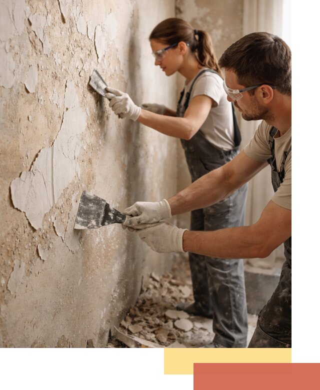 Снятие старой шпаклевки и подготовка поверхностей в Ялте