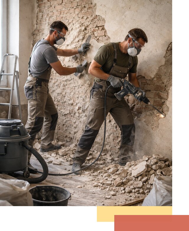 Демонтаж штукатурки со стен в Ялте быстро и аккуратно