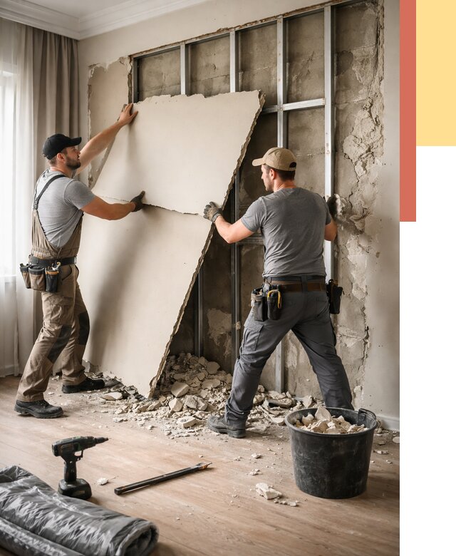 Демонтаж гипсокартона со стен в Ялте от 358 руб. — услуги демонтажа | ОТДЕЛОЧНИК-Ялт