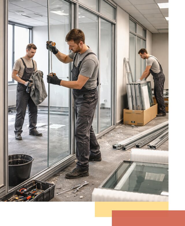 Демонтаж стеклянных перегородок в Ялте быстро и безопасно