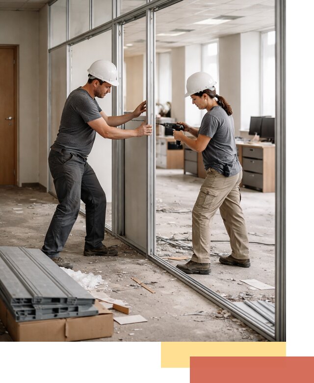 Демонтаж алюминиевых перегородок в Ялте быстро и аккуратно