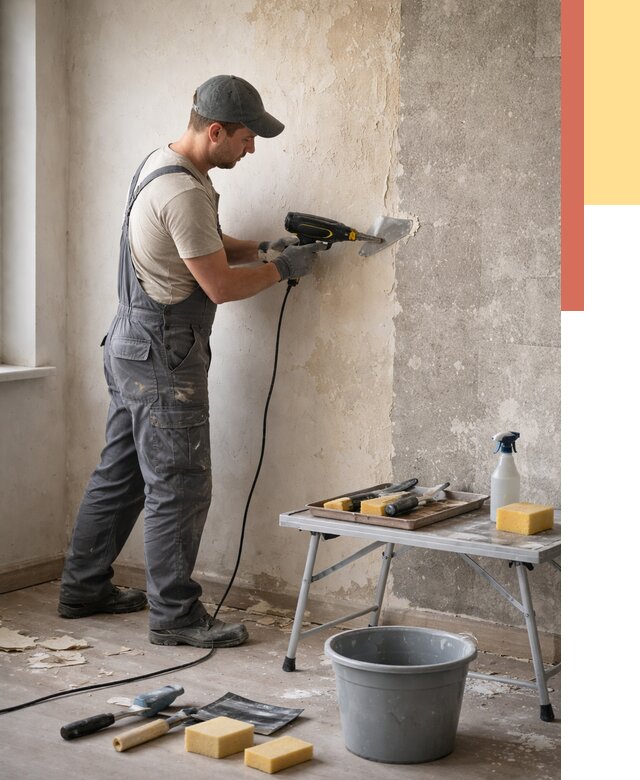 Очистка стен от клея в Ялте от 1890 руб. — снятие и удаление клея со стен | ОТДЕЛОЧНИК-Ялт