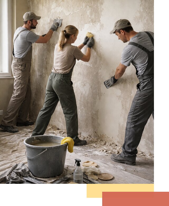 Очистка стен от клея и грунтовки в Ялте качественно и быстро