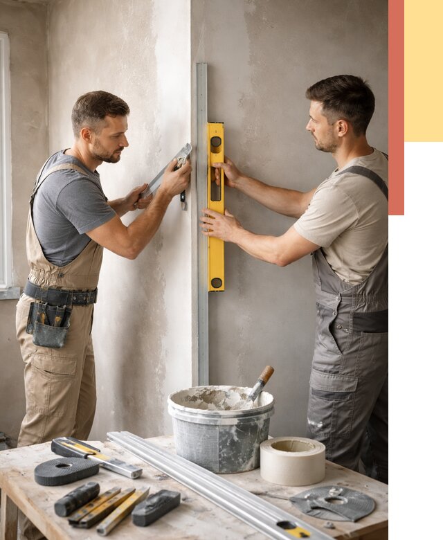 Выведение углов стен в Ялте от 1890 руб. быстро и недорого | ОТДЕЛОЧНИК-Ялт