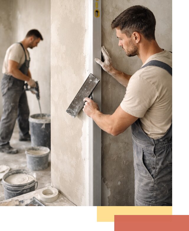 Выведение углов стен в Ялте: монтаж и оштукатуривание