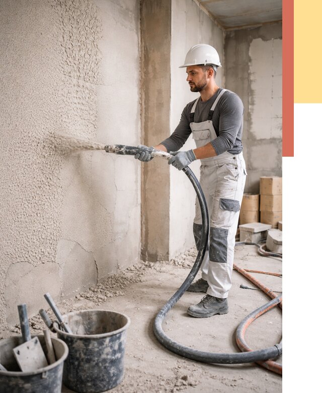 Машинная штукатурка стен в Ялте под ключ от 6640 руб./м2 | ОТДЕЛОЧНИК-Ялт