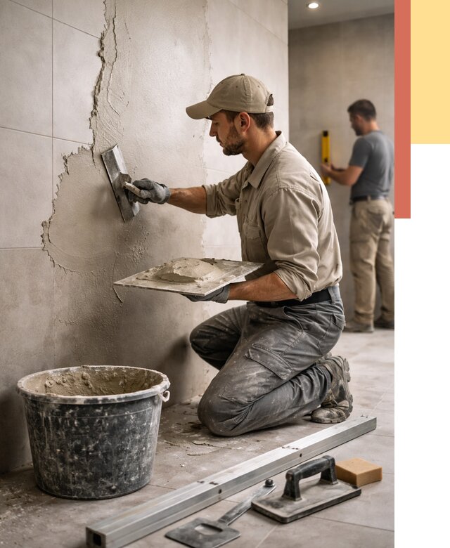 Штукатурка стен в ванной в Ялте от 4597 руб./м² — выравнивание под ключ | ОТДЕЛОЧНИК-Ялт