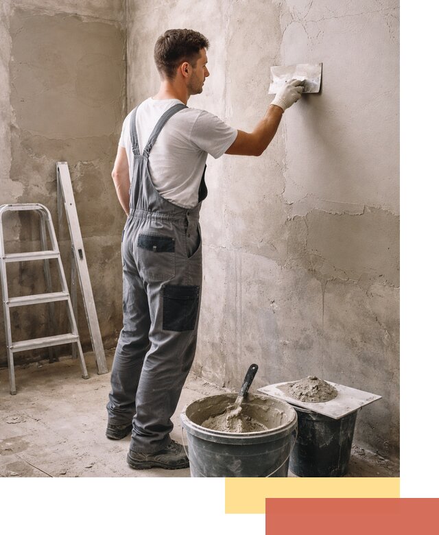 Штукатурка стен в ванной под ключ в Ялте