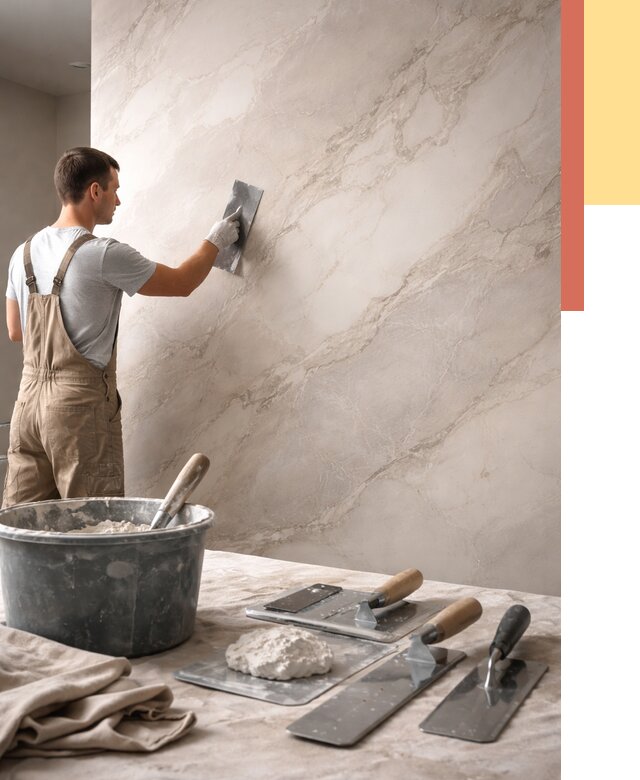 Декоративная штукатурка под мрамор в Ялте от 2860 руб./м² — быстро и недорого | ОТДЕЛОЧНИК-Ялт