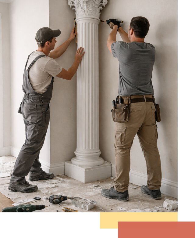 Установка декоративных колонн в Ялте под ключ