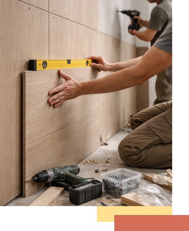 Профессиональный монтаж МДФ панелей на стены в Ялте