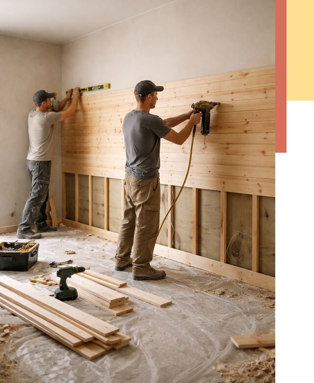 Монтаж деревянной вагонки на стены в Ялте от 7662 руб. | Услуги монтажа вагонки | ОТДЕЛОЧНИК-Ялт