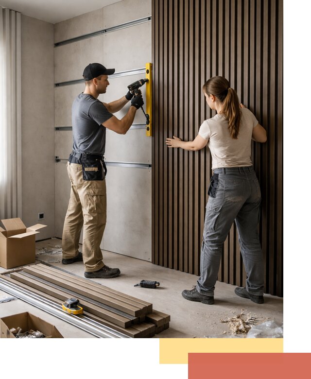 Монтаж реечных панелей на стены в Ялте