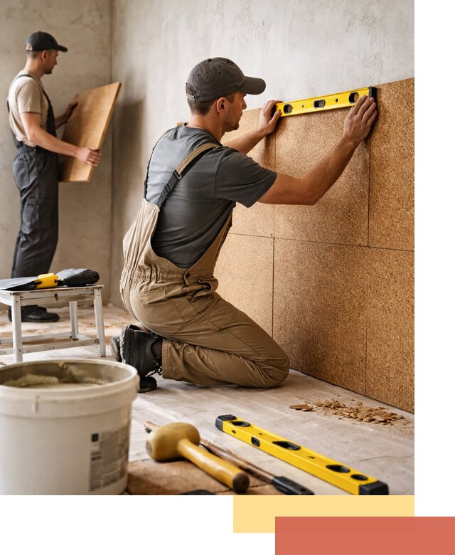 Монтаж пробковых панелей на стены в Ялте быстро и качественно