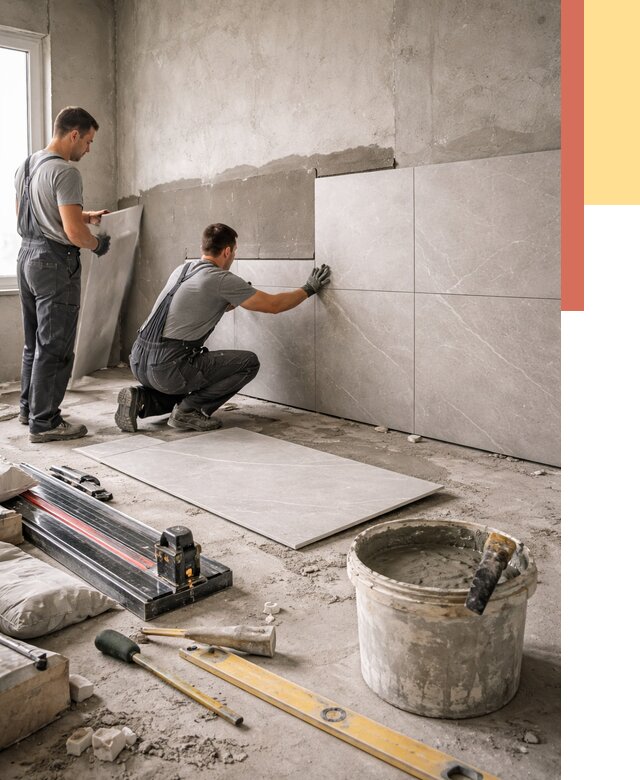 Облицовка стен керамогранитом в Ялте от 4291 руб./м² — услуги под ключ | ОТДЕЛОЧНИК-Ялт