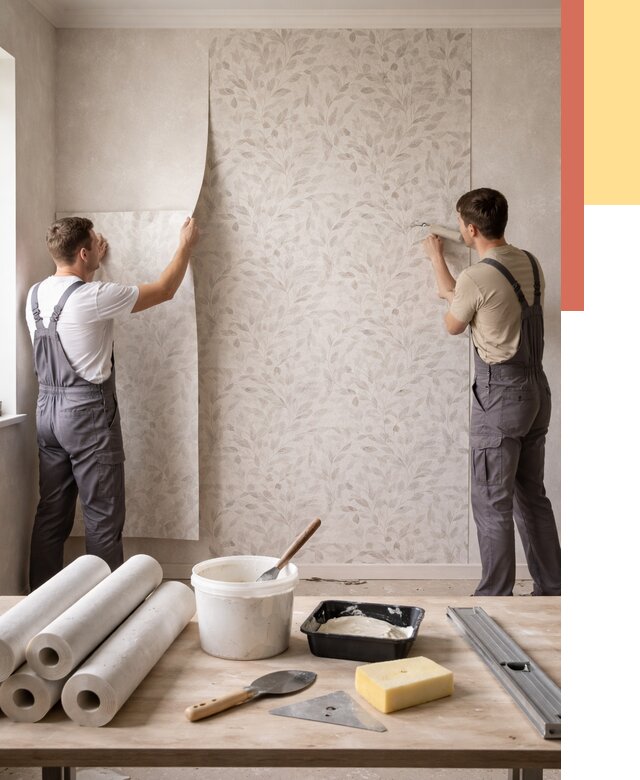 Поклейка обоев с подбором рисунка в Ялте от 3576 руб. | ОТДЕЛОЧНИК-Ялт - быстро и недорого