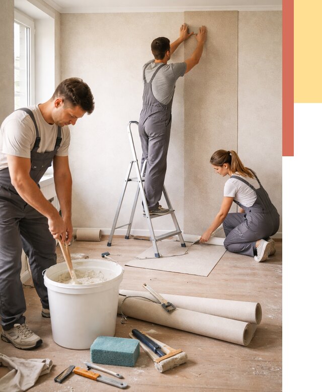 Оклейка стен обоями в Ялте от 3576 руб/м2 — быстро и недорого | ОТДЕЛОЧНИК-Ялт