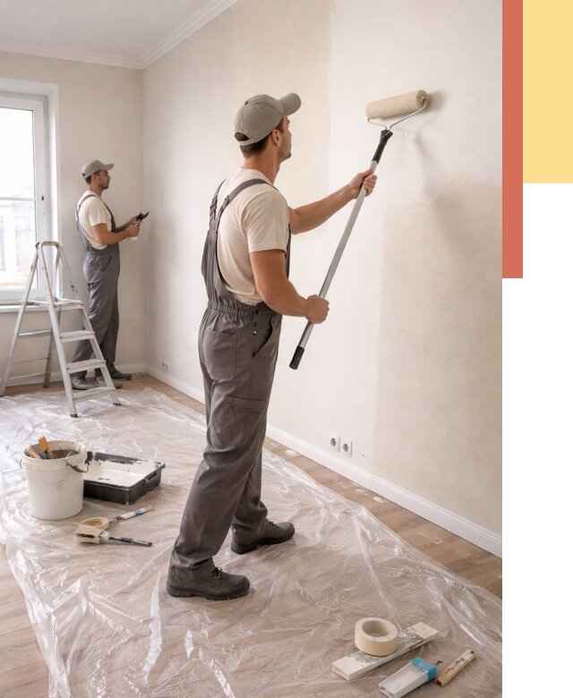 Покраска стен акриловой краской в Ялте от 3576 руб./м² — быстро и недорого | ОТДЕЛОЧНИК-Ялт