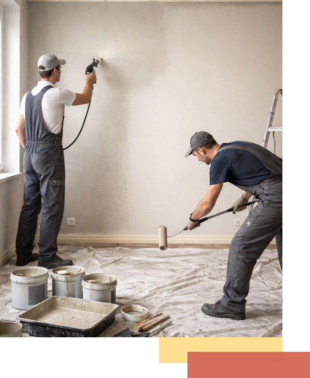 Покраска стен моющейся краской и защита поверхностей в Ялте