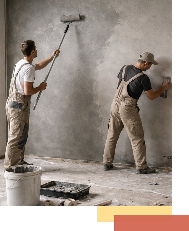 Покраска стен под бетон в Ялте профессионально и недорого