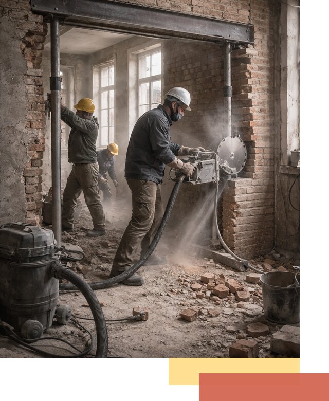 Прорезка проема в стене под дверной или оконный проем в Ялте