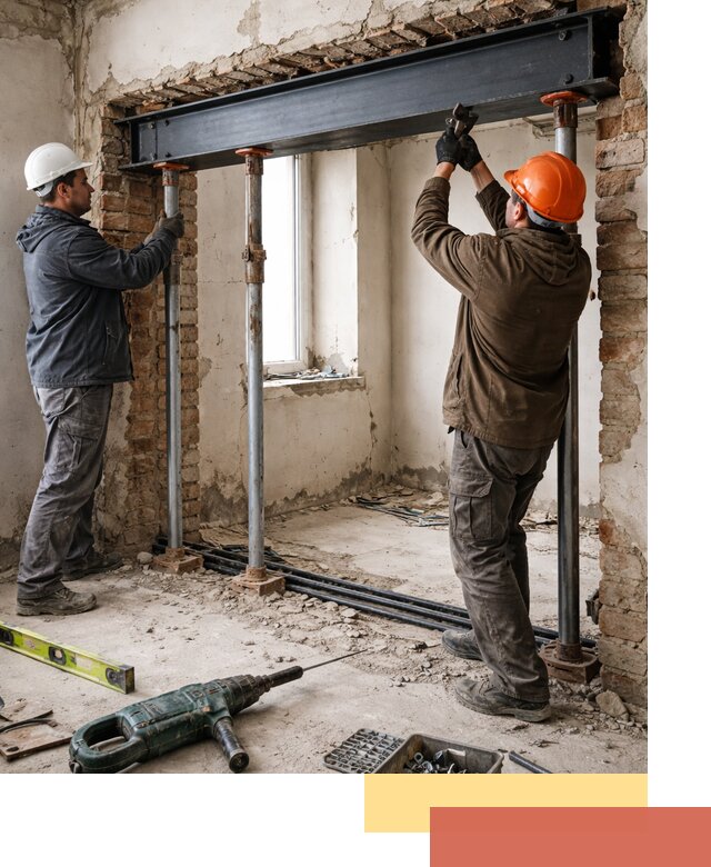 Усиление проема в стене в Ялте для расширения и безопасности