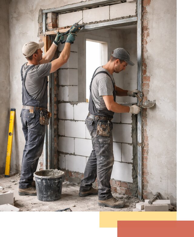 Закладка дверного проема под ключ в Ялте: демонтаж, монтаж, отделка