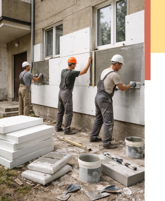 Утепление стен пенопластом в Ялте от 1788 руб. — недорого и под ключ | ОТДЕЛОЧНИК-Ялт