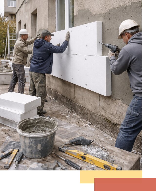 Утепление наружных стен пенопластом в Ялте