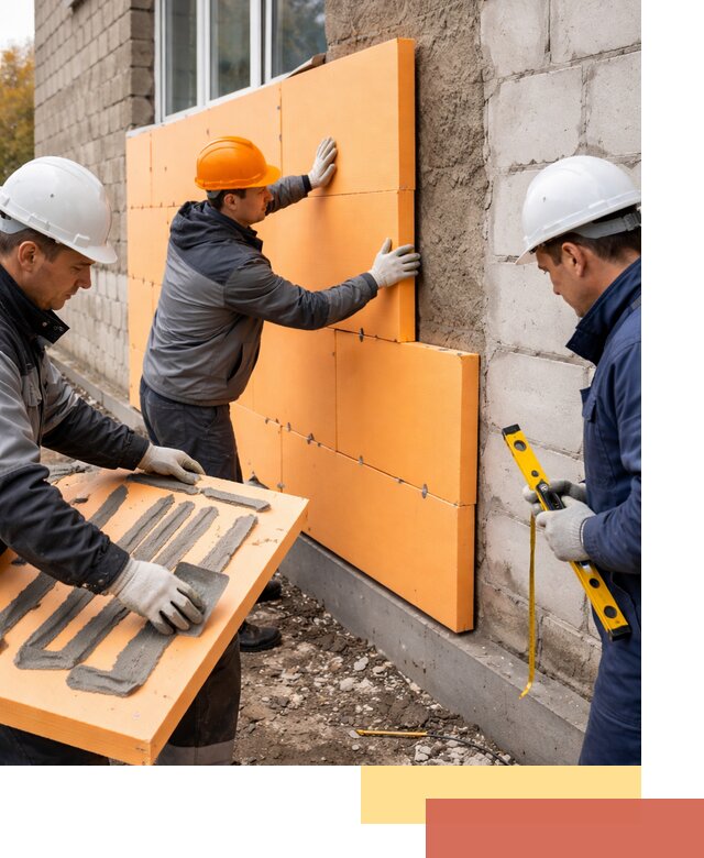 Утепление фасада пеноплексом под ключ в Ялте