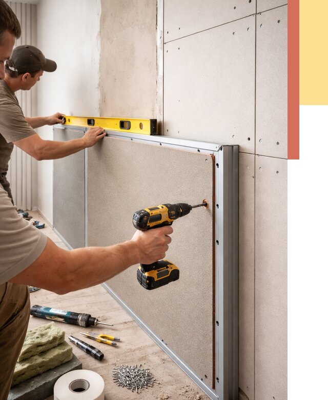 Шумоизоляция стен панелями ЗИПС в Ялте от 2248 руб./м² под ключ | ОТДЕЛОЧНИК-Ялт