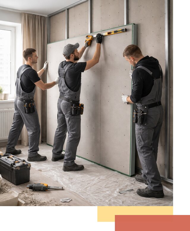 Шумоизоляция стен панелями ЗИПС в Ялте для жилых и коммерческих помещений