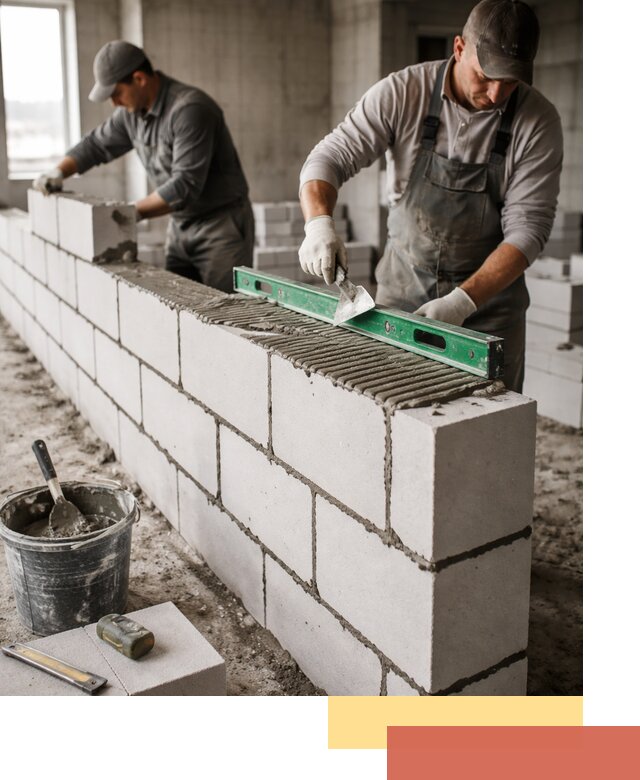 Кладка перегородок из газобетона в Ялте быстро и качественно