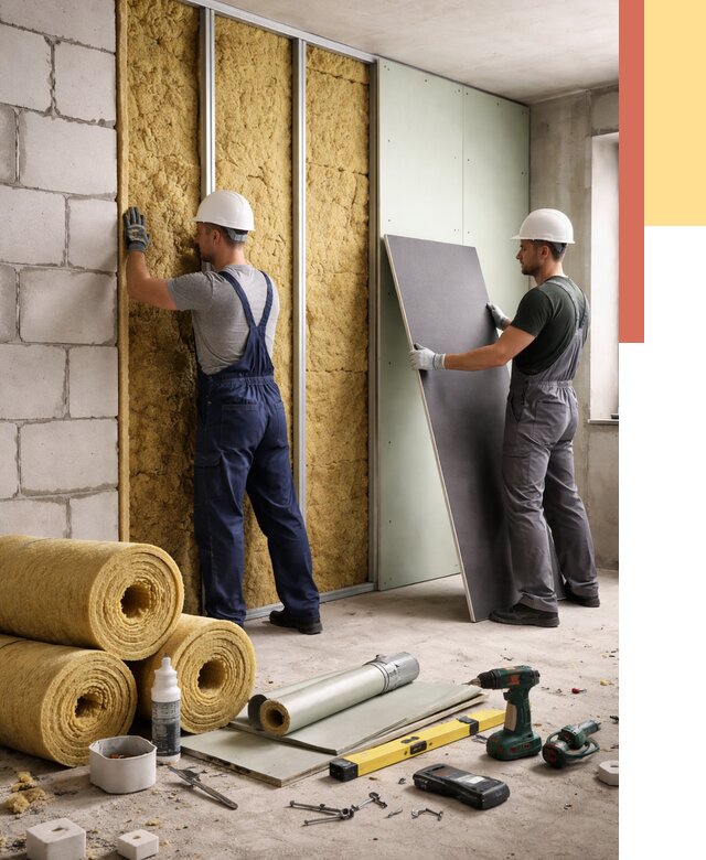 Шумоизоляция перегородок из блоков в Ялте от 1890 руб./м² — быстро и недорого | ОТДЕЛОЧНИК-Ялт