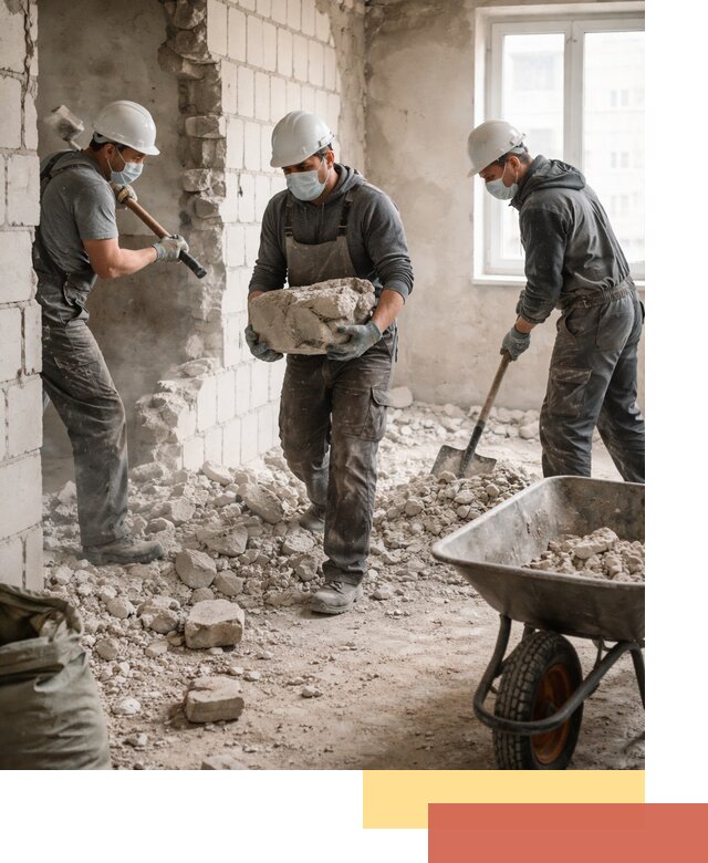 Демонтаж блочных перегородок в Ялте быстро и аккуратно