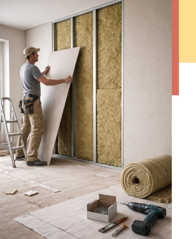 Перегородка из гипсокартона с шумоизоляцией в Ялте от 3187 руб. | ОТДЕЛОЧНИК-Ялт