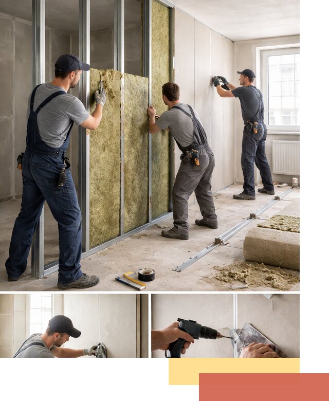 Перегородка из гипсокартона с шумоизоляцией в Ялте — монтаж под ключ