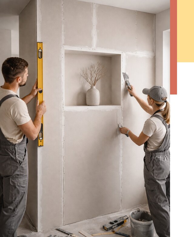 Перегородка из гипсокартона с нишей в Ялте от 3320 руб. под ключ | ОТДЕЛОЧНИК-Ялт