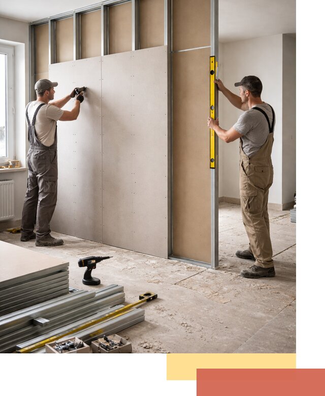 Зонирующая перегородка из гипсокартона под ключ в Ялте