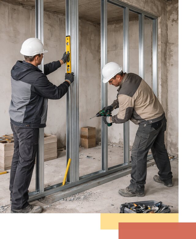 Монтаж каркаса перегородки из профиля в Ялте