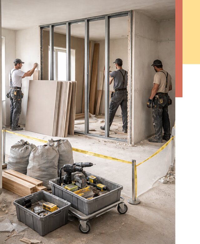 Перенос гипсокартонной перегородки в Ялте под ключ от 4597 руб. | Демонтаж и монтаж – ОТДЕЛОЧНИК-Ялт