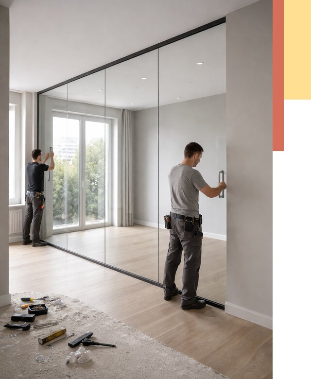 Изготовление стеклянных перегородок в Ялте от 12617 руб. под ключ | ОТДЕЛОЧНИК-Ялт