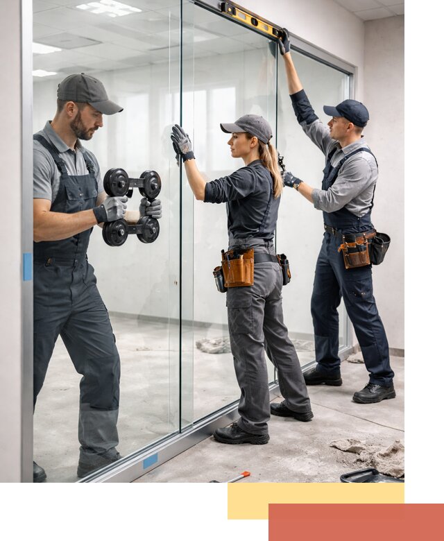 Профессиональный монтаж стеклянных перегородок в Ялте