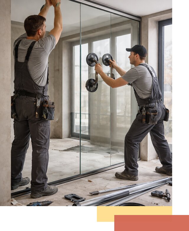 Цельностеклянные перегородки под ключ в Ялте