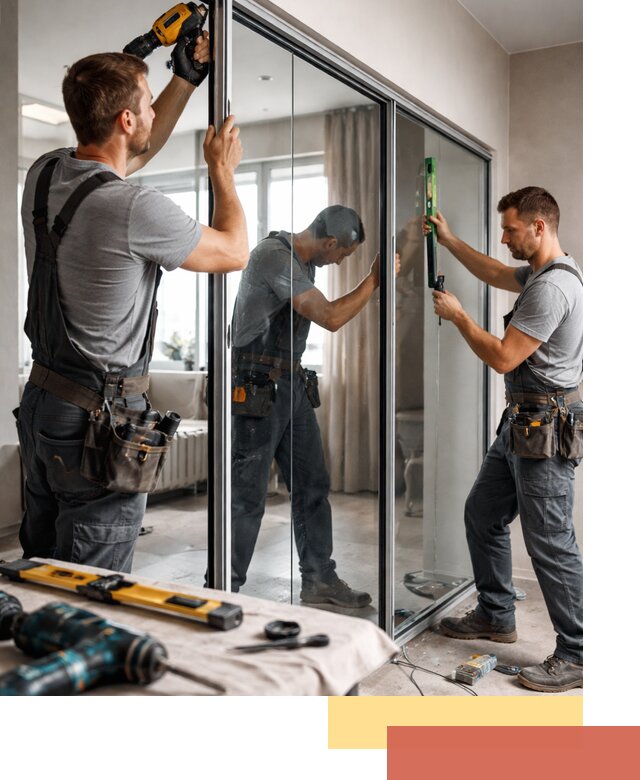 Каркасные стеклянные перегородки под ключ в Ялте