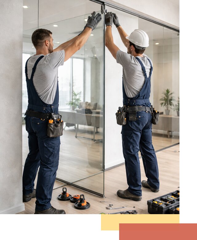 Безрамные стеклянные перегородки под ключ в Ялте