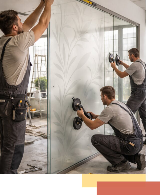 Стеклянные перегородки с рисунком на заказ в Ялте