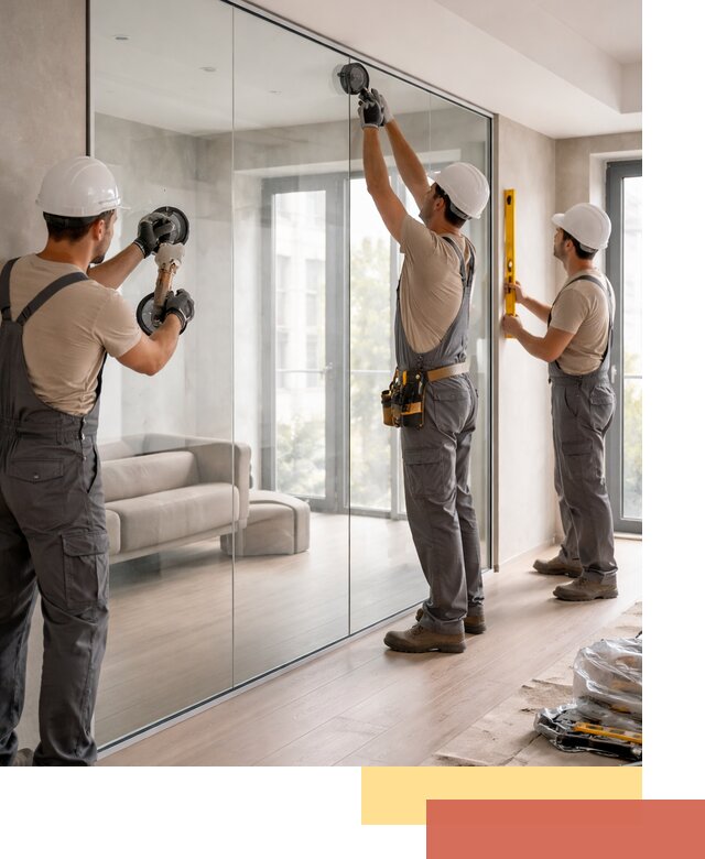 Перегородки из закаленного стекла в Ялте для офисов и квартир