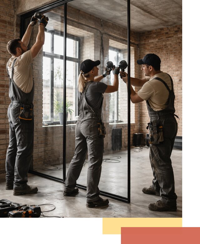 Стеклянные перегородки лофт — изготовление и монтаж в Ялте